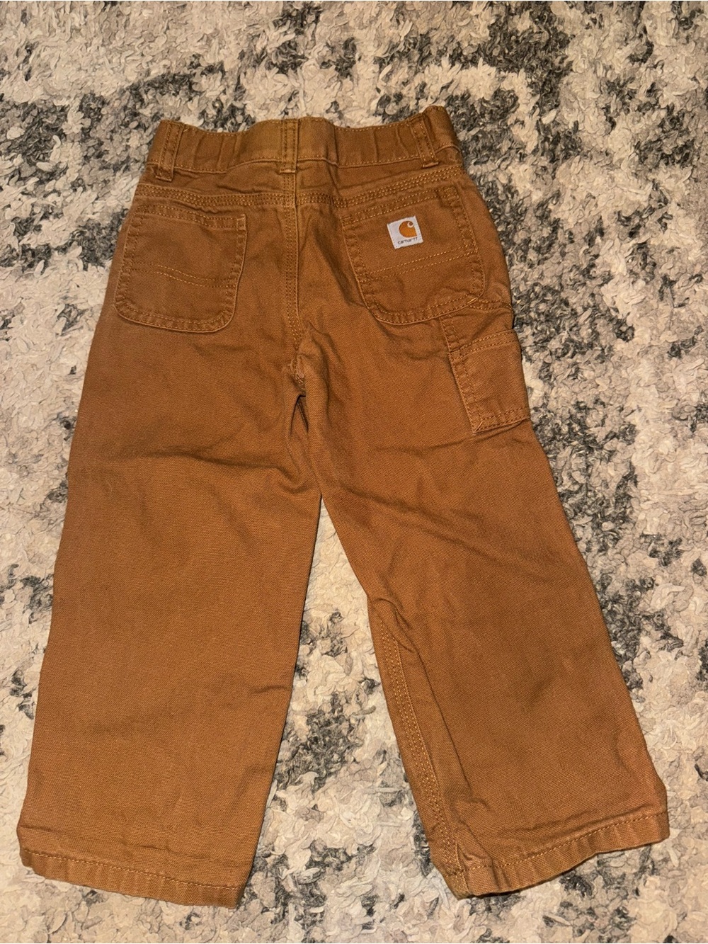 Carhartt Kids Tan Work Pants with Utility Pocket